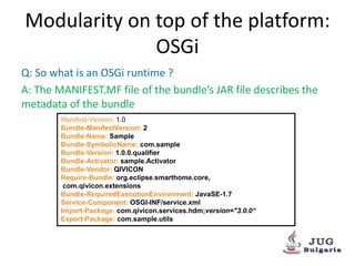 Modularity of the Java Platform (OSGi, Jigsaw and Penrose) | PPTX