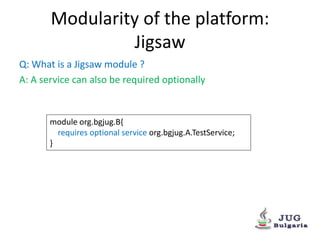 Modularity of the Java Platform (OSGi, Jigsaw and Penrose) | PPTX