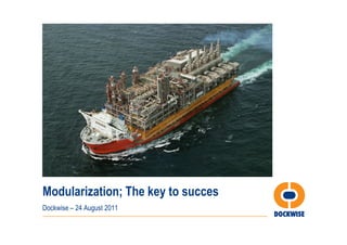 Modularization; The key to succes
Dockwise – 24 August 2011
 