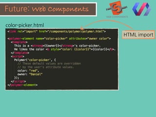 Module comparison
AMD
C.JS
ES6
Spec-by-	
 