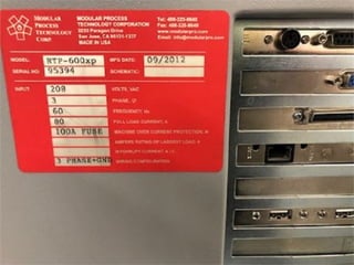 Modular Process Technology MPT RTP-600xp Rapid Thermal Processing Serial# 95394