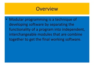 Modular programming | PPTX