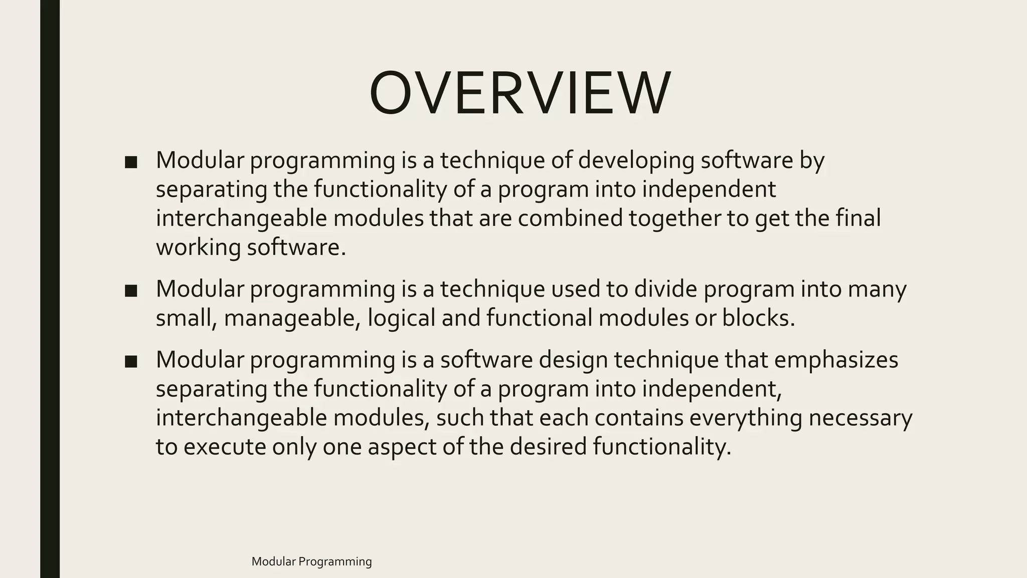 Modular programming | PPTX