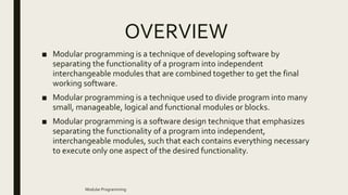 Modular programming | PPTX