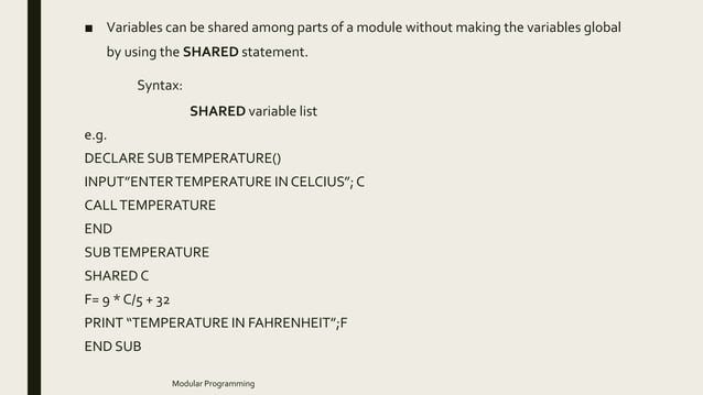 Modular programming | PPTX
