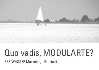 FREIWASSER Marketing | Fallstudie
Quo vadis, MODULARTE?
 