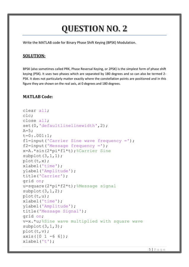 Modulation techniques matlab_code | PDF