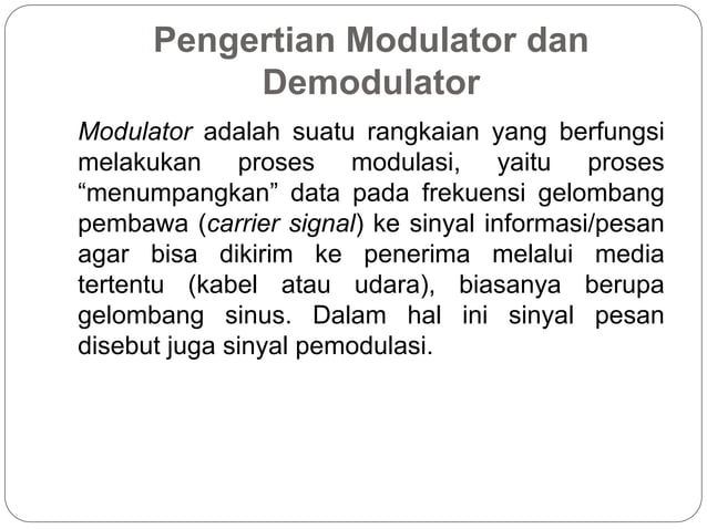 Modulator & demodulator | PPT