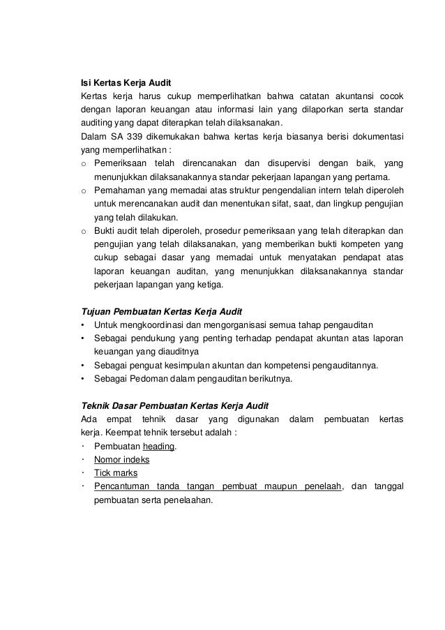 Contoh Jadwal Kerja Penugasan Audit - Contoh Alkali
