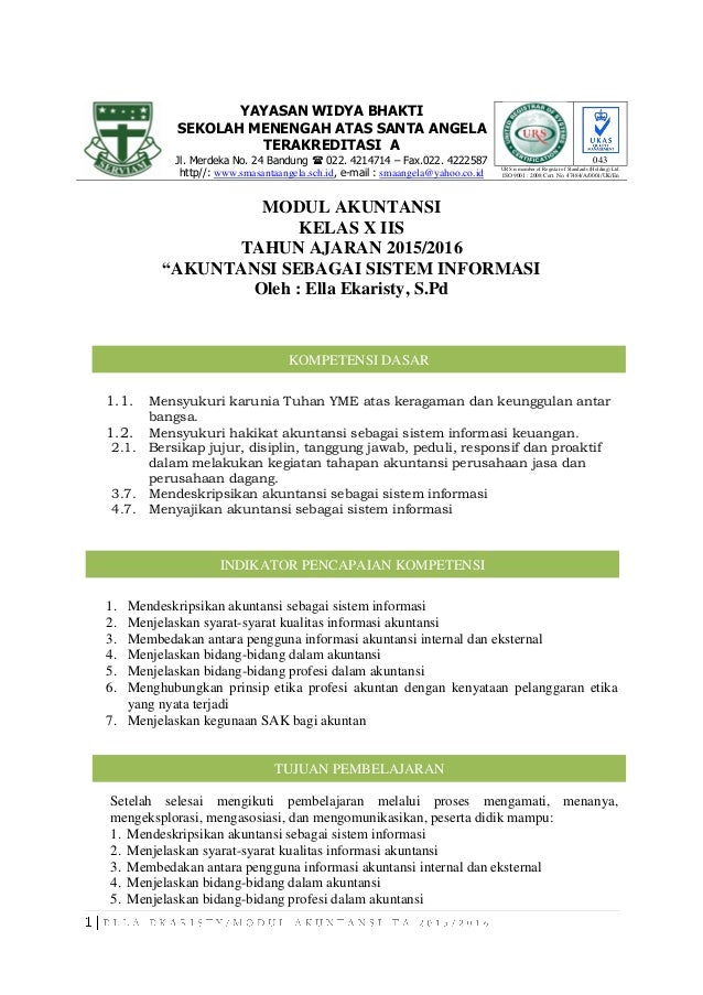 Modul Bab I Kelas X Iis