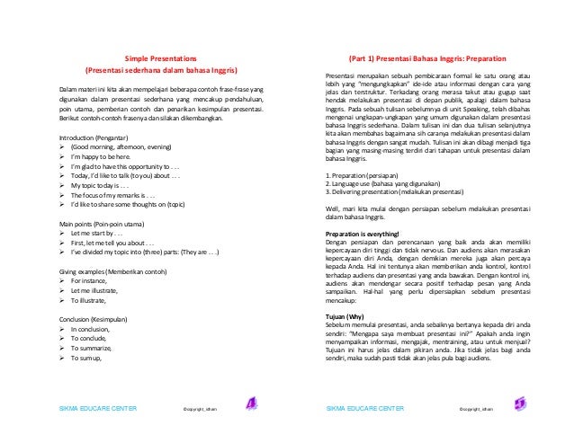 Contoh Pembukaan  Presentasi Menggunakan Bahasa  Inggris  