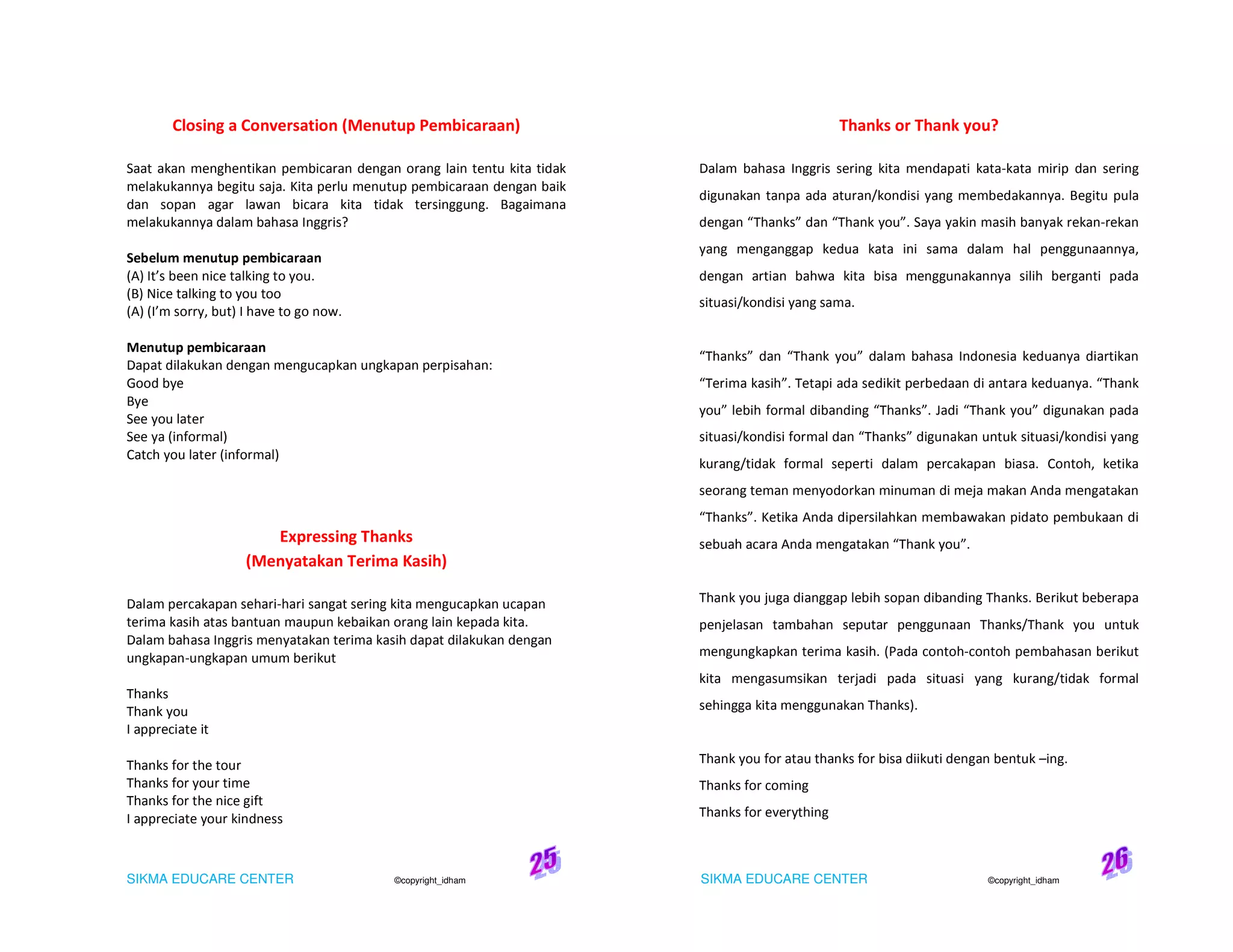 Modul Bahasa Inggris Conversation Beginner Pdf
