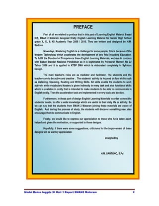 Modul Bahasa Inggris Xi Unit 1 Report | PDF