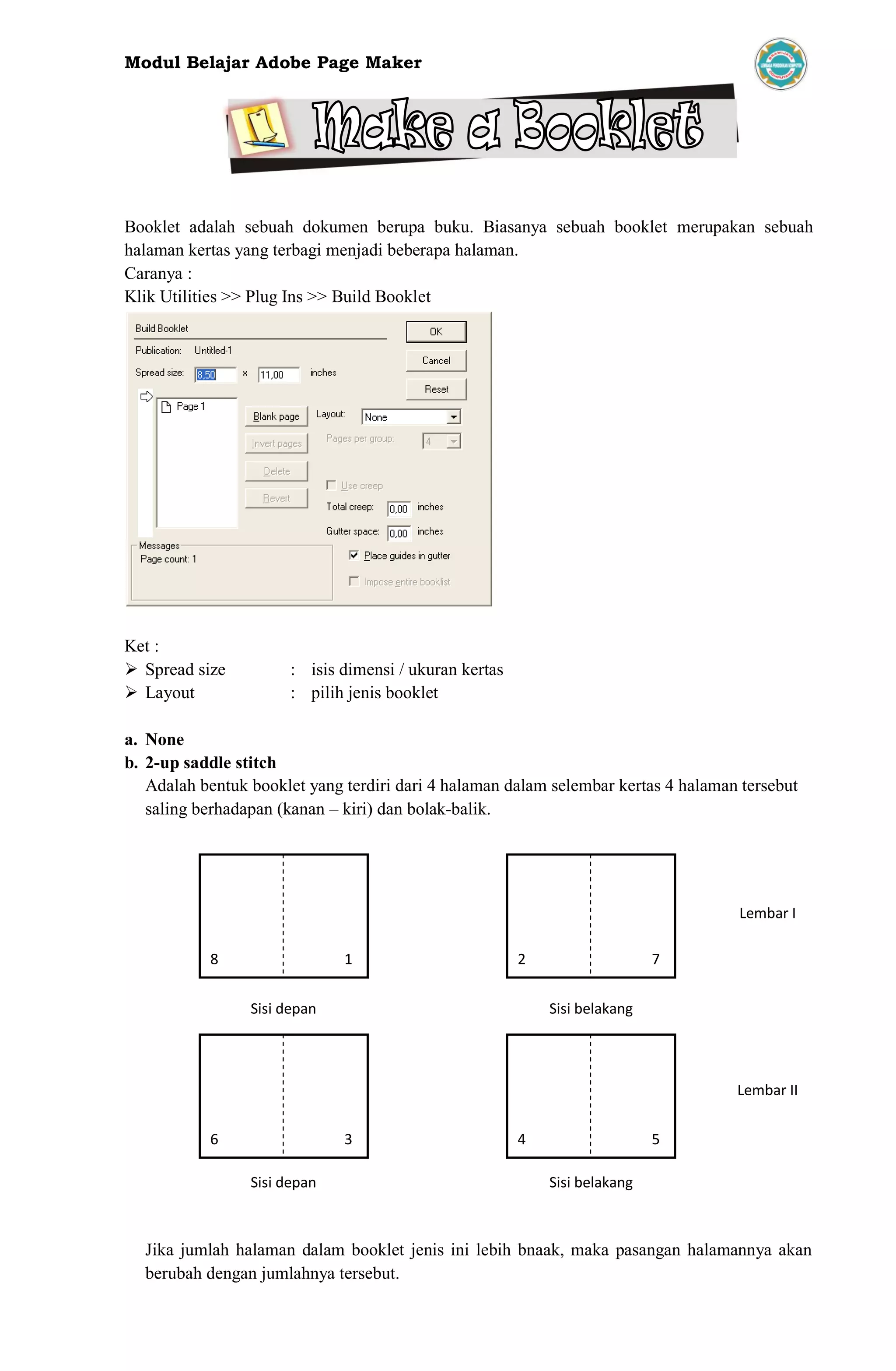 Page Maker Notes.pdf Modul belajar page maker | PDF