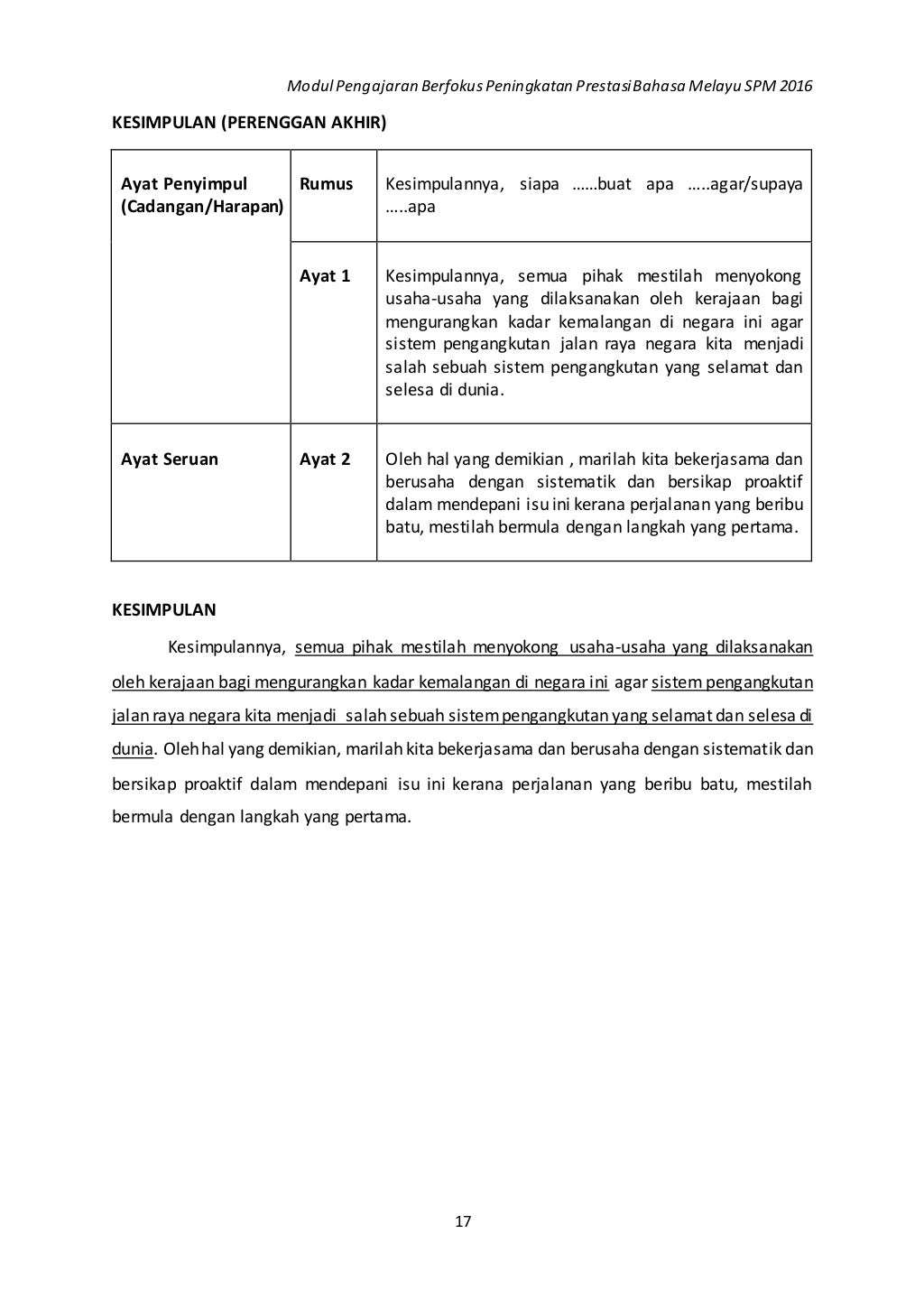 Modul berfokus bm spm 2016 kertas 1