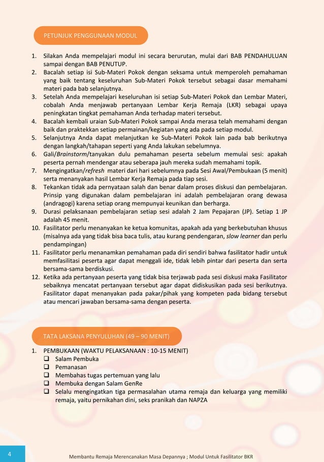 Modul Bina Keluarga Remaja (BKR) BKKBN Program Prioritas Nasional (Pro ...