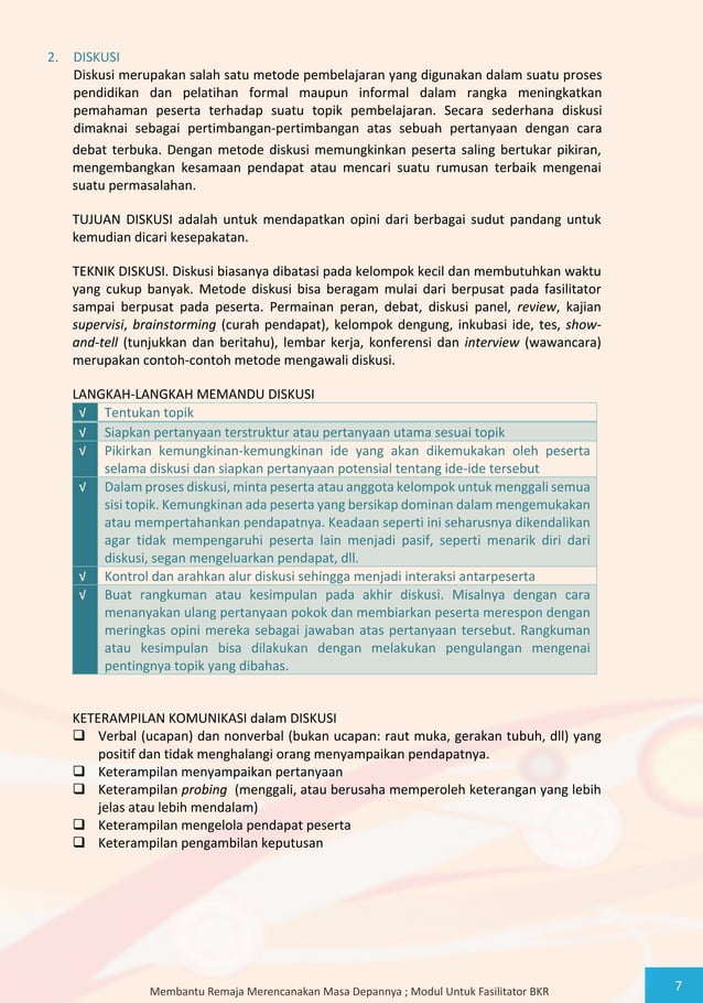 Modul Bina Keluarga Remaja (BKR) BKKBN Program Prioritas Nasional (Pro ...