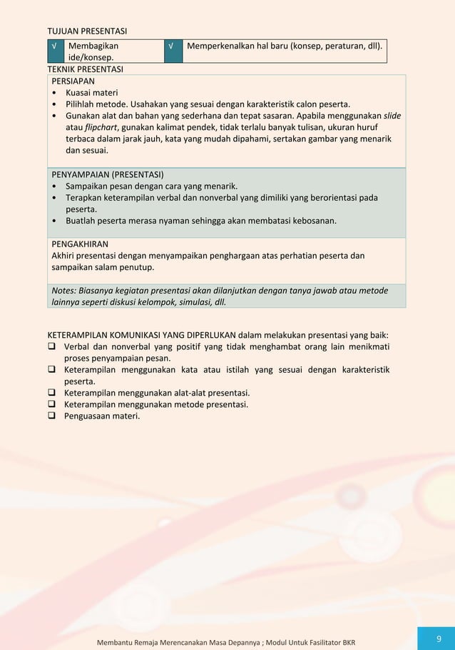 Modul Bina Keluarga Remaja (BKR) BKKBN Program Prioritas Nasional (Pro ...