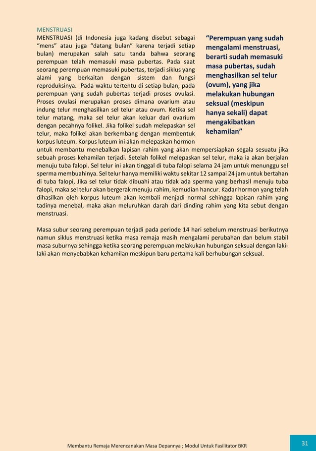 Modul Bina Keluarga Remaja (BKR) BKKBN Program Prioritas Nasional (Pro ...