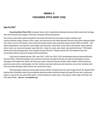 Modul Cascading Style Sheet (CSS) | PDF