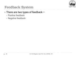 Feedback System
Dr. R.K.Mugelan, Asst. Prof. (Sr), SENSE, VIT
36
 There are two types of feedback −
 Positive feedback
 Negative feedback
 