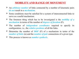 Analysis and Synthesis of Mechanisms Presentation | PPTX