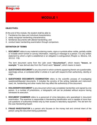 questioned document examination 4th year | PDF