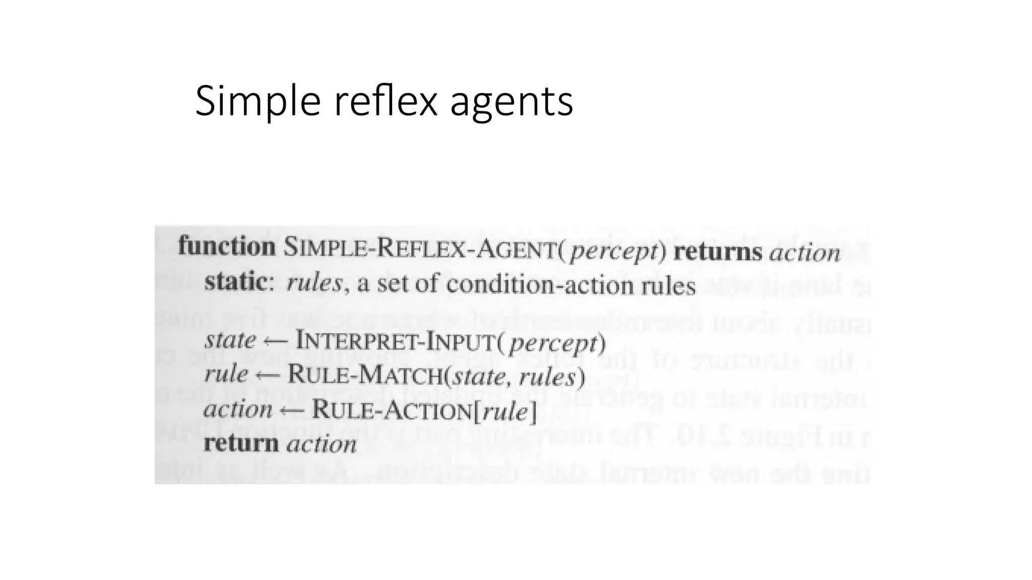 Simple reflex agents
 