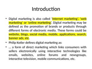 Introduction to digital marketing and its importance | PPTX