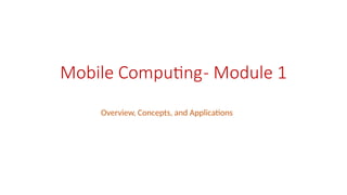Mobile computing and Communication Compuer Network | PPTX
