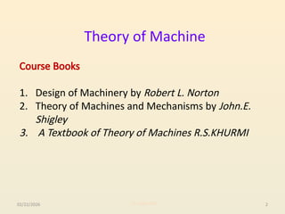 Theory-of-machine-in-a-detail-presented-by-a-university-lecturer | PPTX