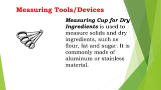 Measuring Cup for Dry
Ingredients is used to
measure solids and dry
ingredients, such as
flour, fat and sugar. It is
commo...