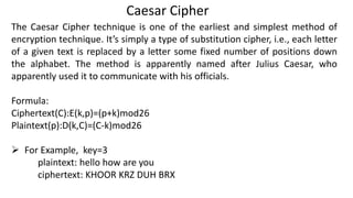 Classical Encryption Techniques: Symmetric Cipher Model Cryptography ...