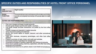 MODULE 1 FRONT OFFICE OPERATIONS INFORMATION ABOUT HOTEL PO | PPTX