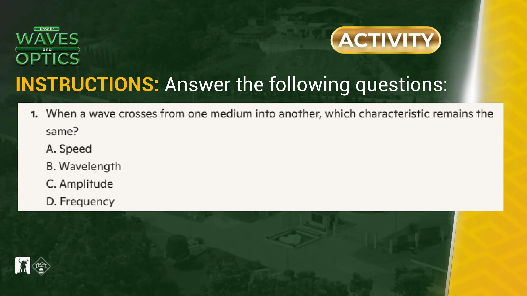 INSTRUCTIONS: Answer the following questions:
 