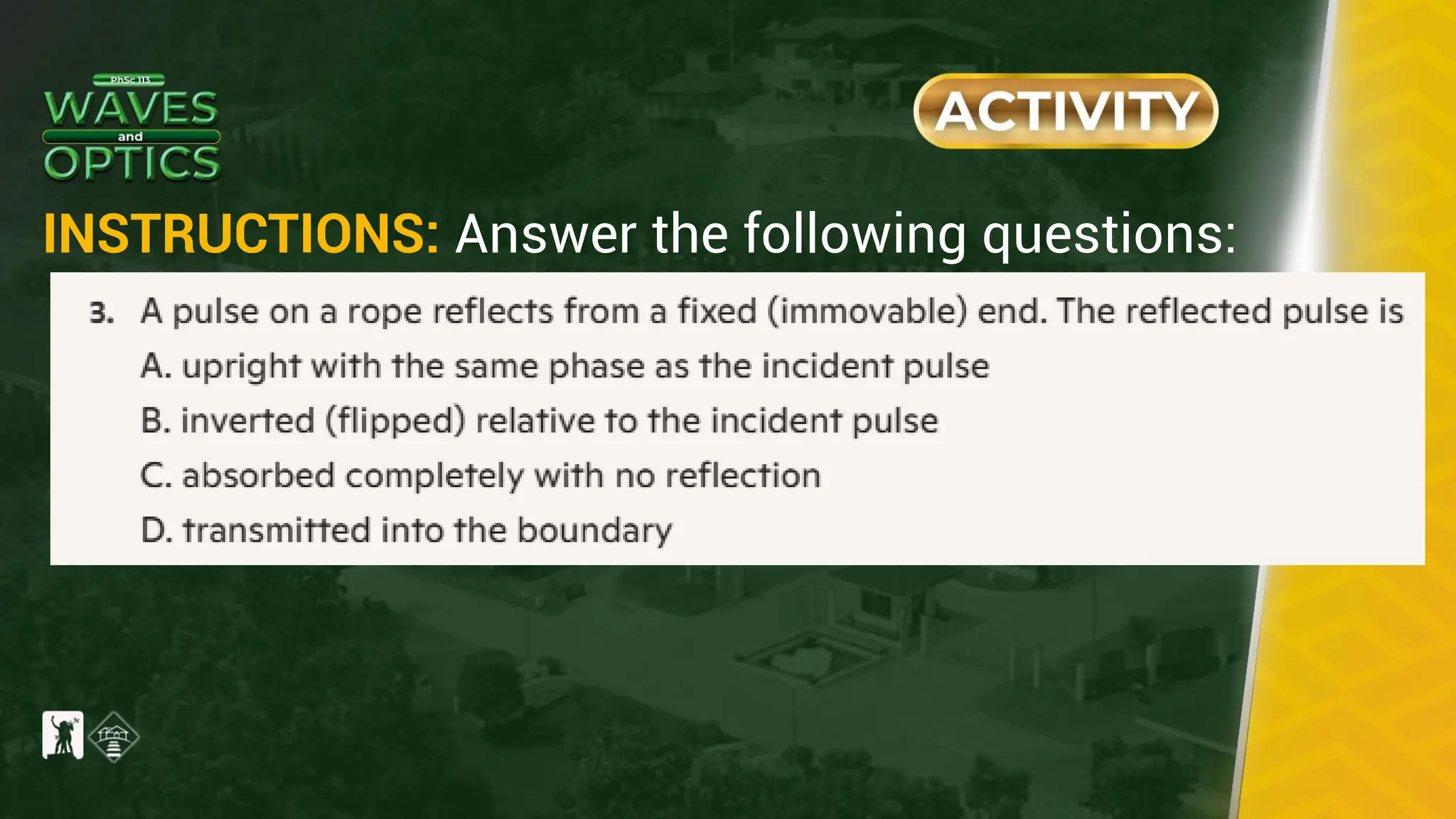 INSTRUCTIONS: Answer the following questions:
 