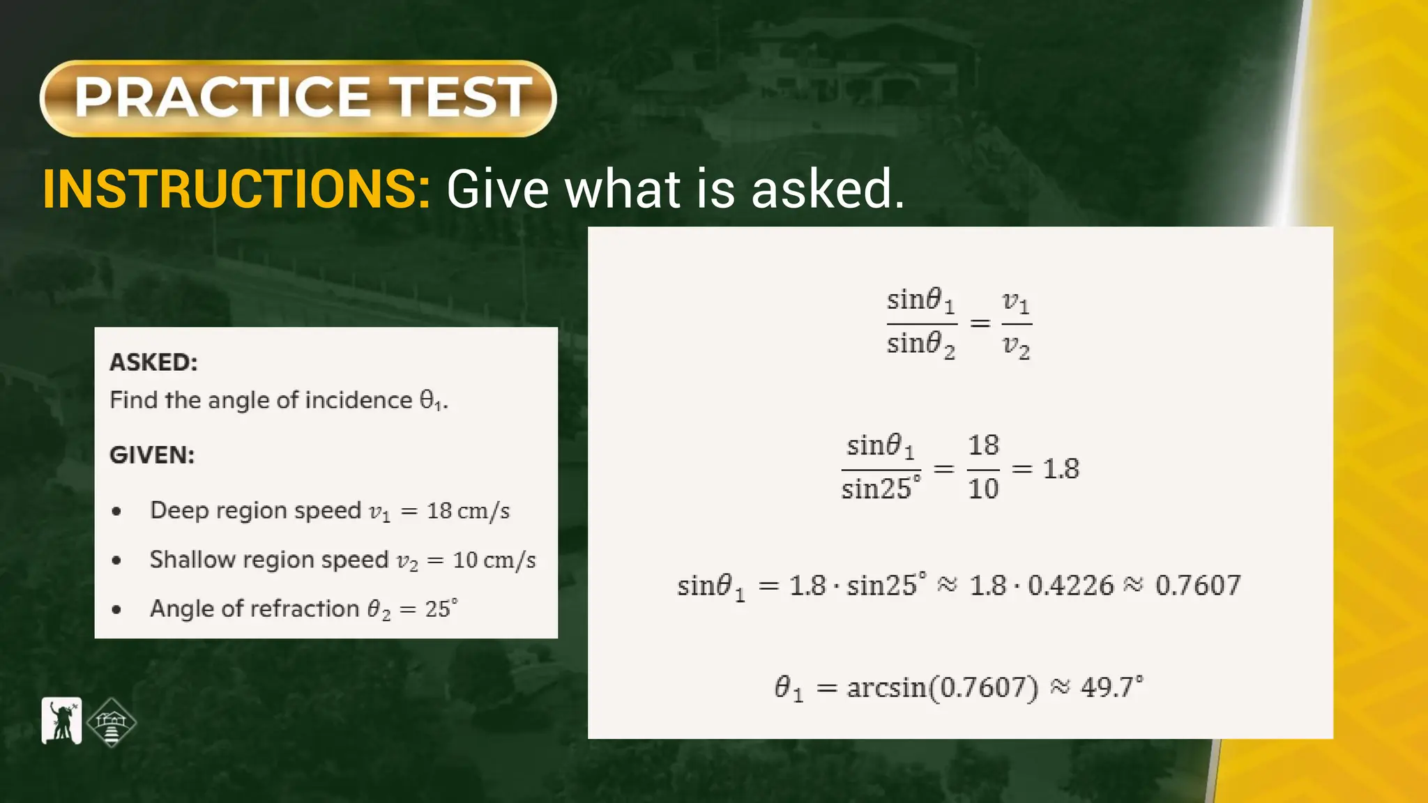 INSTRUCTIONS: Give what is asked.
 