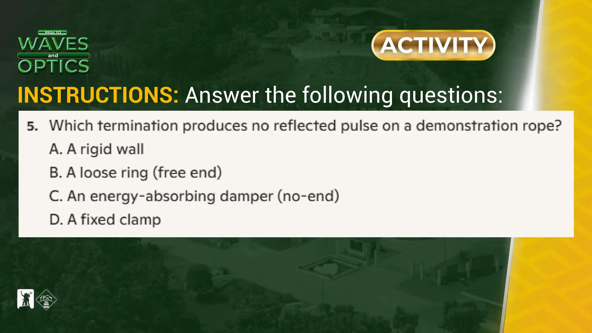 INSTRUCTIONS: Answer the following questions:
 
