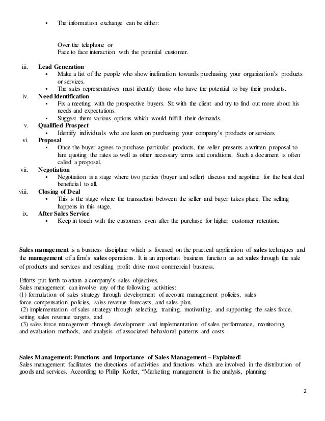 Module 1 Sales Management