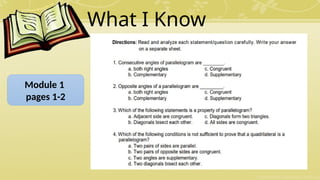 What's Know Module MODULE-1-with-answer.powerpoint presentation | PPTX