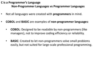 Comprehensive Introduction to C Programming Language Fundamentals and ...
