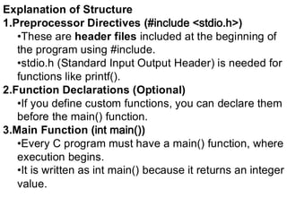 Comprehensive Introduction to C Programming Language Fundamentals and ...