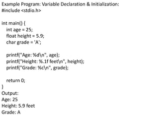 Comprehensive Introduction to C Programming Language Fundamentals and ...