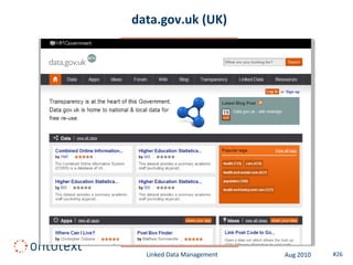 data.gov.uk (UK)




  Linked Data Management   Aug 2010   #26
 