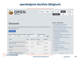 openbelgium.be/data (Belgium)




         Linked Data Management   Aug 2010   #30
 