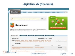 digitaliser.dk (Denmark)




      Linked Data Management   Aug 2010   #31
 