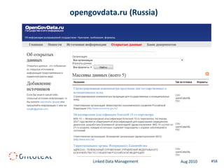 opengovdata.ru (Russia)




      Linked Data Management   Aug 2010   #58
 