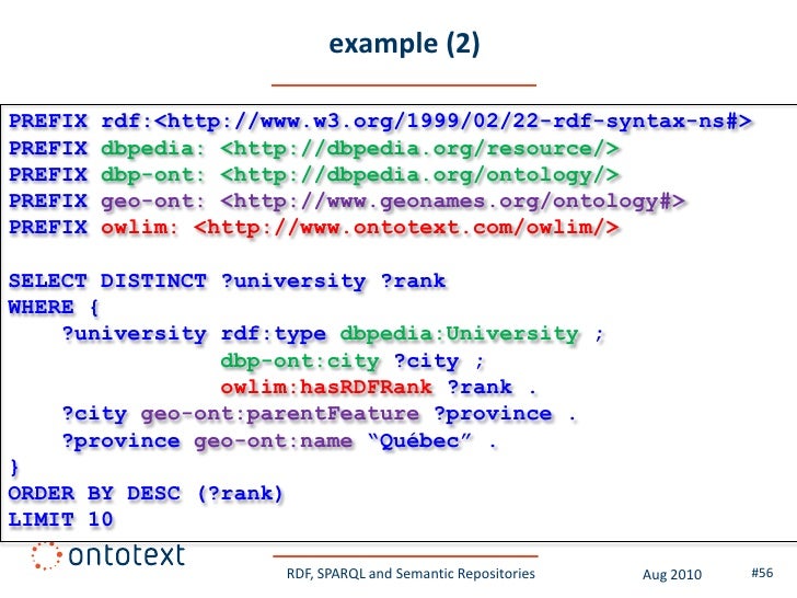 RDF, SPARQL and Semantic Repositories