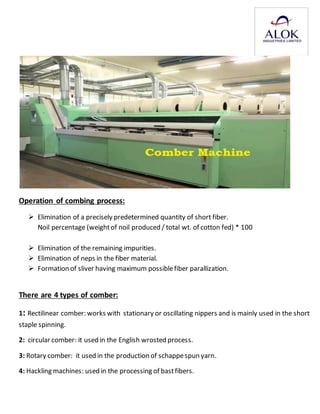 SUMMER INTERNSHIP ON SPINNING TECHNOLOGY | DOCX