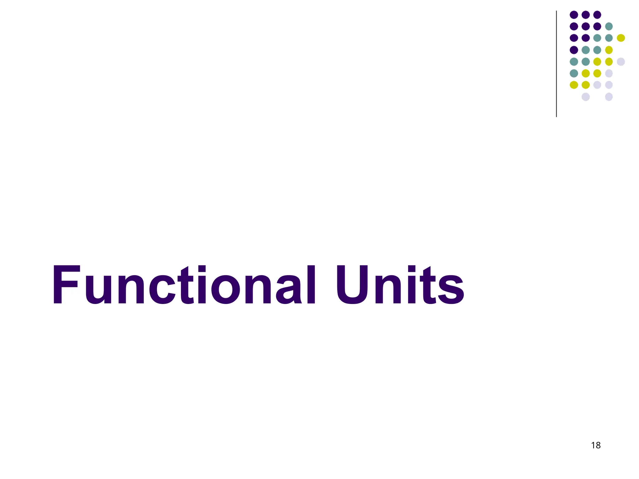 Functional Units
18
 